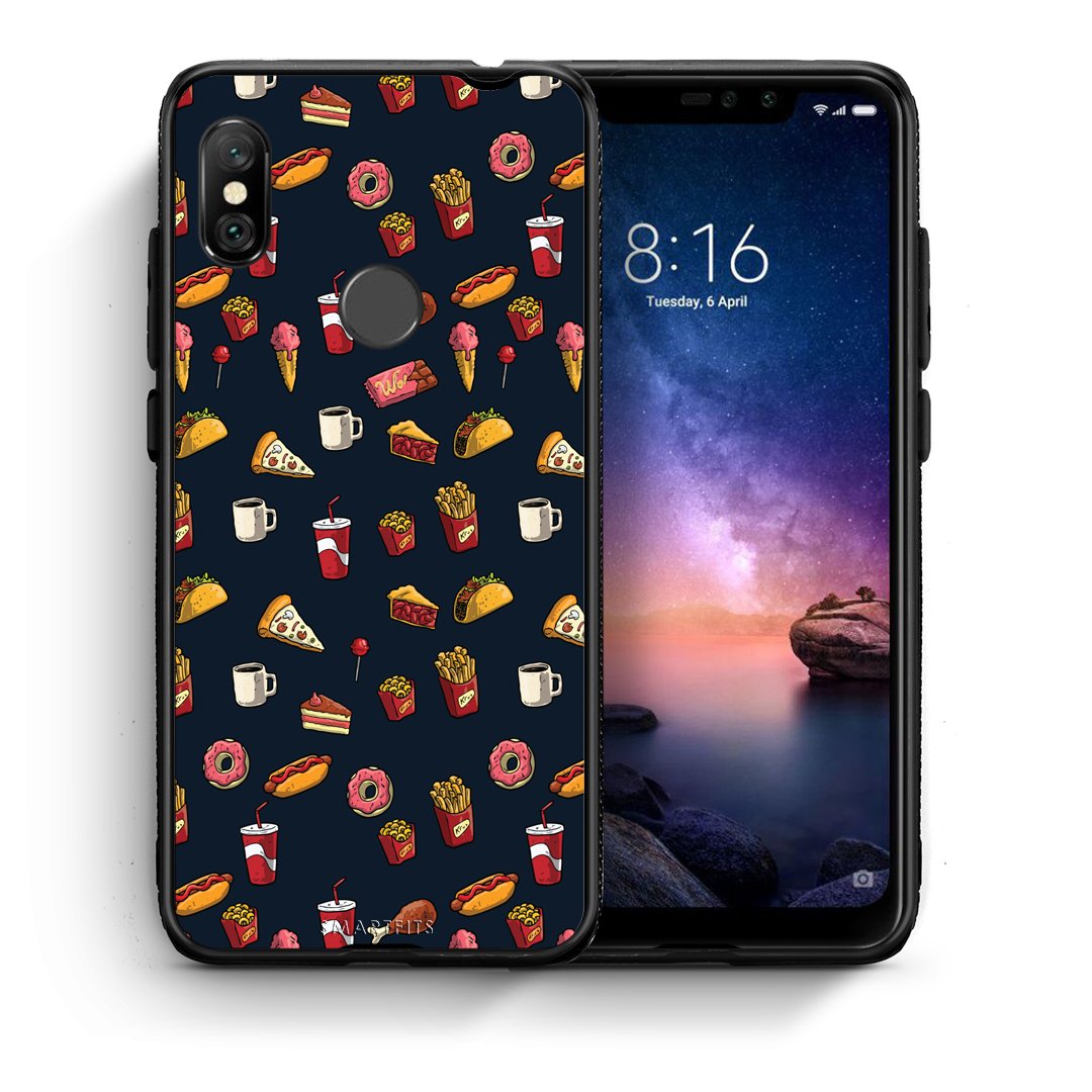 Θήκη Xiaomi Redmi Note 6 Pro Hungry Random από τη Smartfits με σχέδιο στο πίσω μέρος και μαύρο περίβλημα | Xiaomi Redmi Note 6 Pro Hungry Random case with colorful back and black bezels