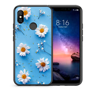 Thumbnail for Θήκη Xiaomi Redmi Note 6 Pro Real Daisies από τη Smartfits με σχέδιο στο πίσω μέρος και μαύρο περίβλημα | Xiaomi Redmi Note 6 Pro Real Daisies case with colorful back and black bezels