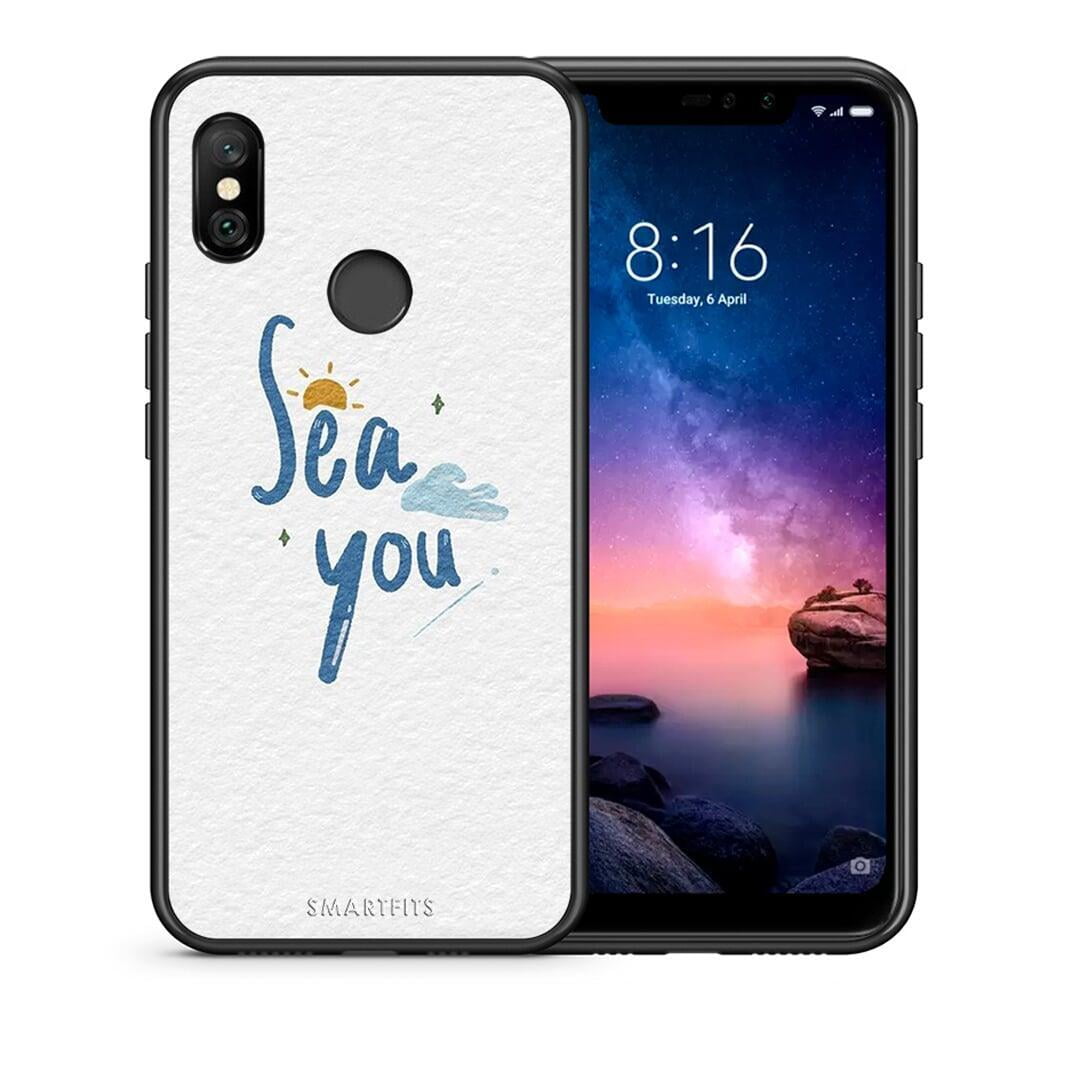 Θήκη Xiaomi Redmi Note 6 Pro Sea You από τη Smartfits με σχέδιο στο πίσω μέρος και μαύρο περίβλημα | Xiaomi Redmi Note 6 Pro Sea You case with colorful back and black bezels