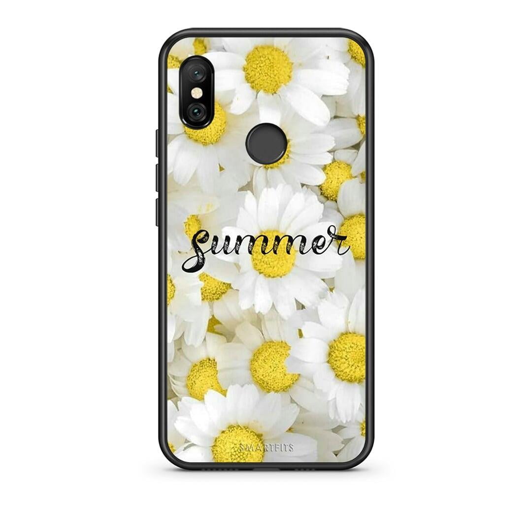 Xiaomi Redmi Note 6 Pro Summer Daisies Θήκη από τη Smartfits με σχέδιο στο πίσω μέρος και μαύρο περίβλημα | Smartphone case with colorful back and black bezels by Smartfits