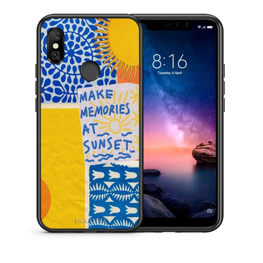 Θήκη Xiaomi Redmi Note 6 Pro Sunset Memories από τη Smartfits με σχέδιο στο πίσω μέρος και μαύρο περίβλημα | Xiaomi Redmi Note 6 Pro Sunset Memories case with colorful back and black bezels