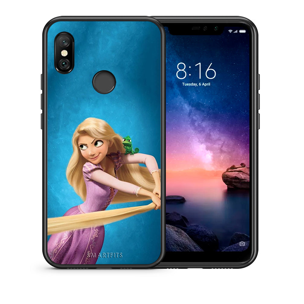 Θήκη Αγίου Βαλεντίνου Xiaomi Redmi Note 6 Pro Tangled 2 από τη Smartfits με σχέδιο στο πίσω μέρος και μαύρο περίβλημα | Xiaomi Redmi Note 6 Pro Tangled 2 case with colorful back and black bezels