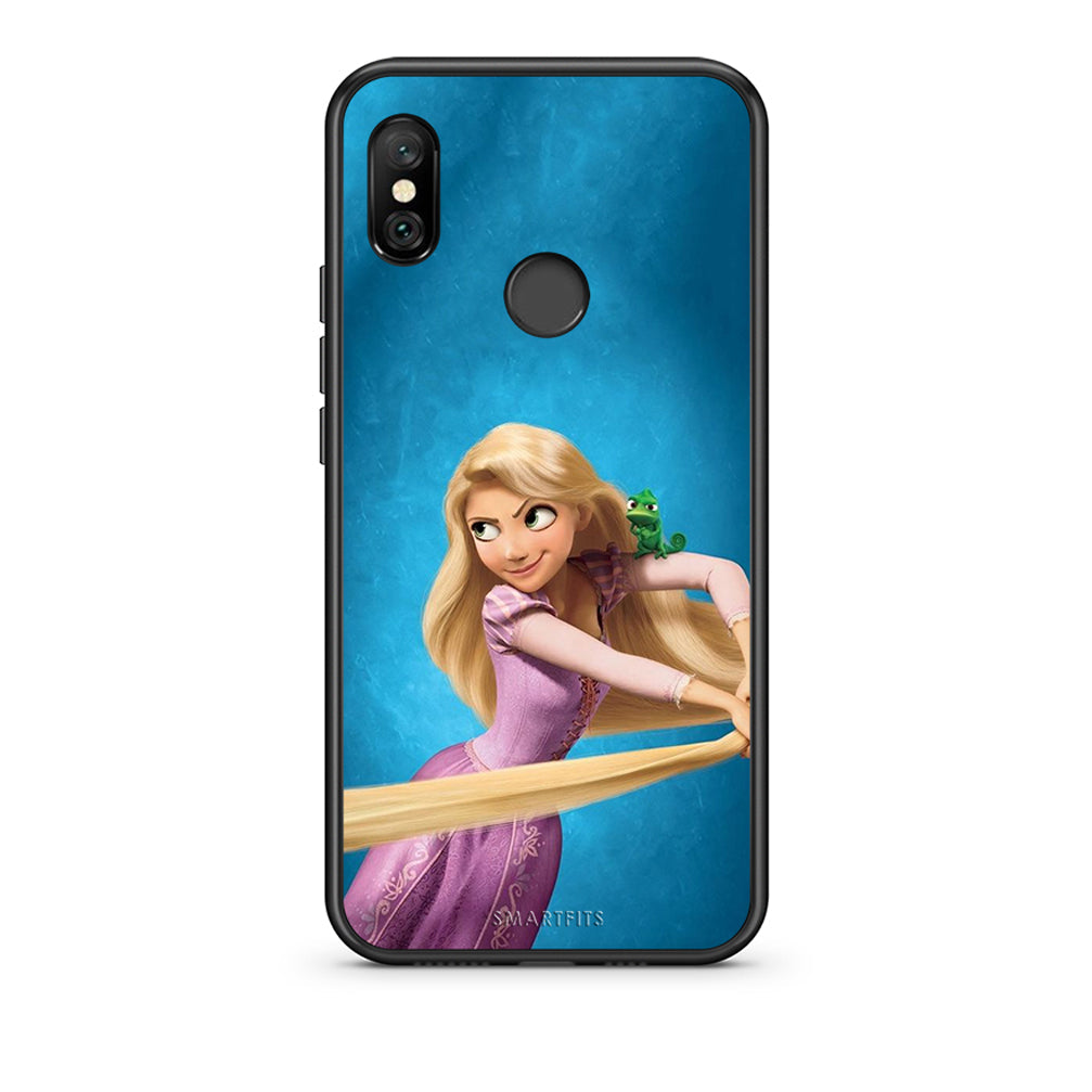 Xiaomi Redmi Note 6 Pro Tangled 2 Θήκη Αγίου Βαλεντίνου από τη Smartfits με σχέδιο στο πίσω μέρος και μαύρο περίβλημα | Smartphone case with colorful back and black bezels by Smartfits