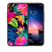 Thumbnail for Θήκη Xiaomi Redmi Note 6 Pro Tropical Flowers από τη Smartfits με σχέδιο στο πίσω μέρος και μαύρο περίβλημα | Xiaomi Redmi Note 6 Pro Tropical Flowers case with colorful back and black bezels
