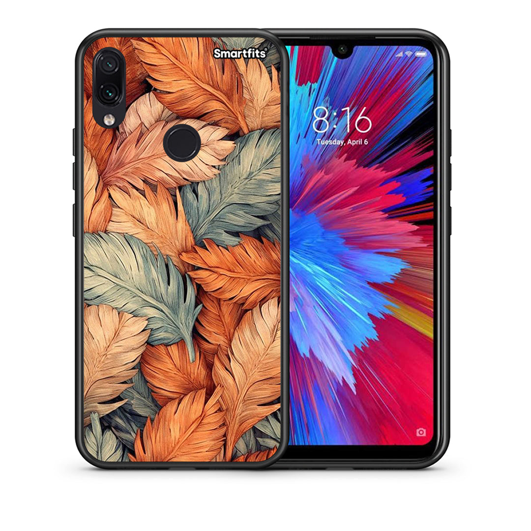 Θήκη Xiaomi Redmi Note 7 Autumn Leaves από τη Smartfits με σχέδιο στο πίσω μέρος και μαύρο περίβλημα | Xiaomi Redmi Note 7 Autumn Leaves case with colorful back and black bezels