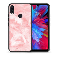 Thumbnail for Θήκη Xiaomi Redmi Note 7 Pink Feather Boho από τη Smartfits με σχέδιο στο πίσω μέρος και μαύρο περίβλημα | Xiaomi Redmi Note 7 Pink Feather Boho case with colorful back and black bezels