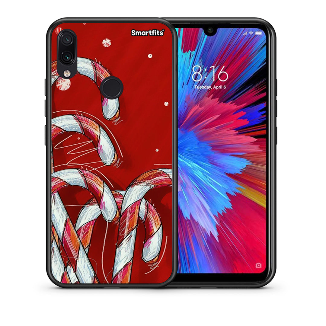 Θήκη Xiaomi Redmi Note 7 Candy Cane από τη Smartfits με σχέδιο στο πίσω μέρος και μαύρο περίβλημα | Xiaomi Redmi Note 7 Candy Cane case with colorful back and black bezels