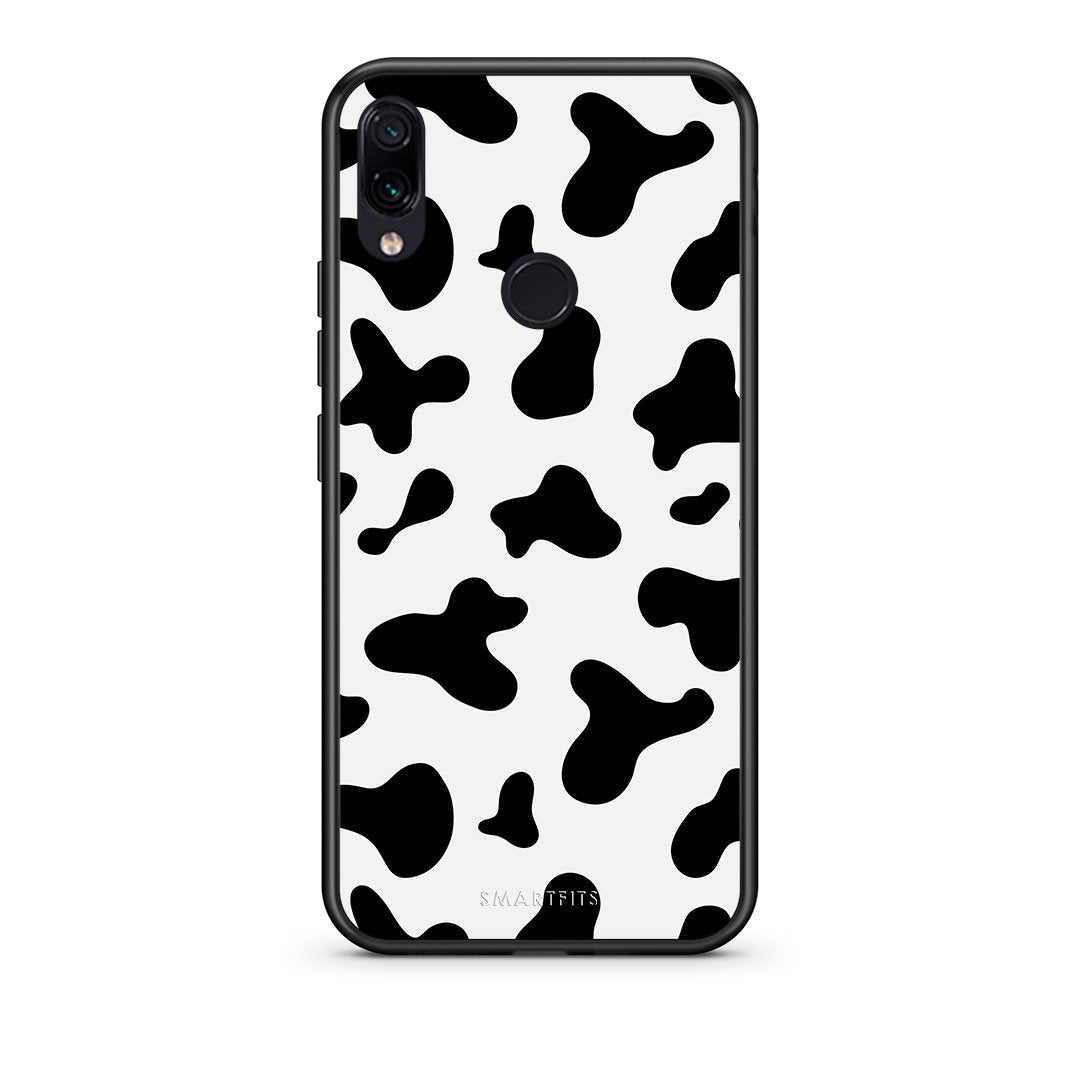Xiaomi Redmi Note 7 Cow Print θήκη από τη Smartfits με σχέδιο στο πίσω μέρος και μαύρο περίβλημα | Smartphone case with colorful back and black bezels by Smartfits