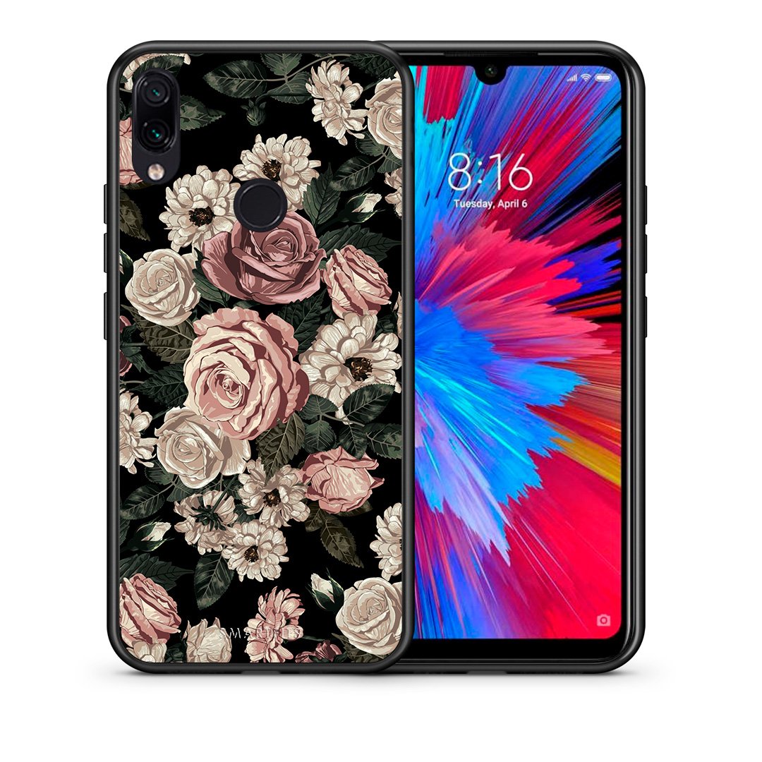 Θήκη Xiaomi Redmi Note 7 Wild Roses Flower από τη Smartfits με σχέδιο στο πίσω μέρος και μαύρο περίβλημα | Xiaomi Redmi Note 7 Wild Roses Flower case with colorful back and black bezels