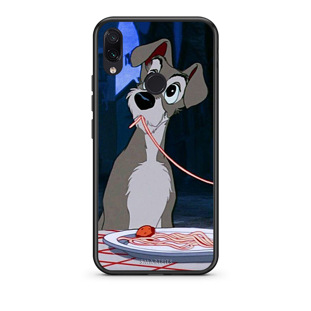 Xiaomi Redmi Note 7 Lady And Tramp 1 Θήκη Αγίου Βαλεντίνου από τη Smartfits με σχέδιο στο πίσω μέρος και μαύρο περίβλημα | Smartphone case with colorful back and black bezels by Smartfits