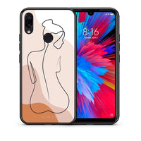 Thumbnail for Θήκη Xiaomi Redmi Note 7 LineArt Woman από τη Smartfits με σχέδιο στο πίσω μέρος και μαύρο περίβλημα | Xiaomi Redmi Note 7 LineArt Woman case with colorful back and black bezels