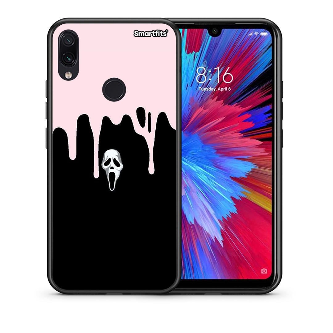 Θήκη Xiaomi Redmi Note 7 Melting Halloween Mask από τη Smartfits με σχέδιο στο πίσω μέρος και μαύρο περίβλημα | Xiaomi Redmi Note 7 Melting Halloween Mask case with colorful back and black bezels