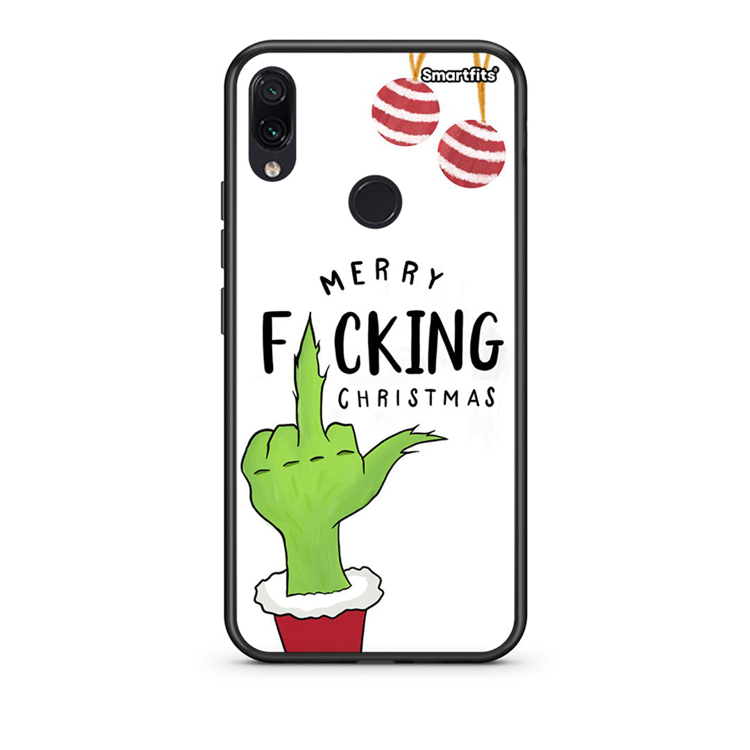 Xiaomi Redmi Note 7 Merry F Xmas θήκη από τη Smartfits με σχέδιο στο πίσω μέρος και μαύρο περίβλημα | Smartphone case with colorful back and black bezels by Smartfits