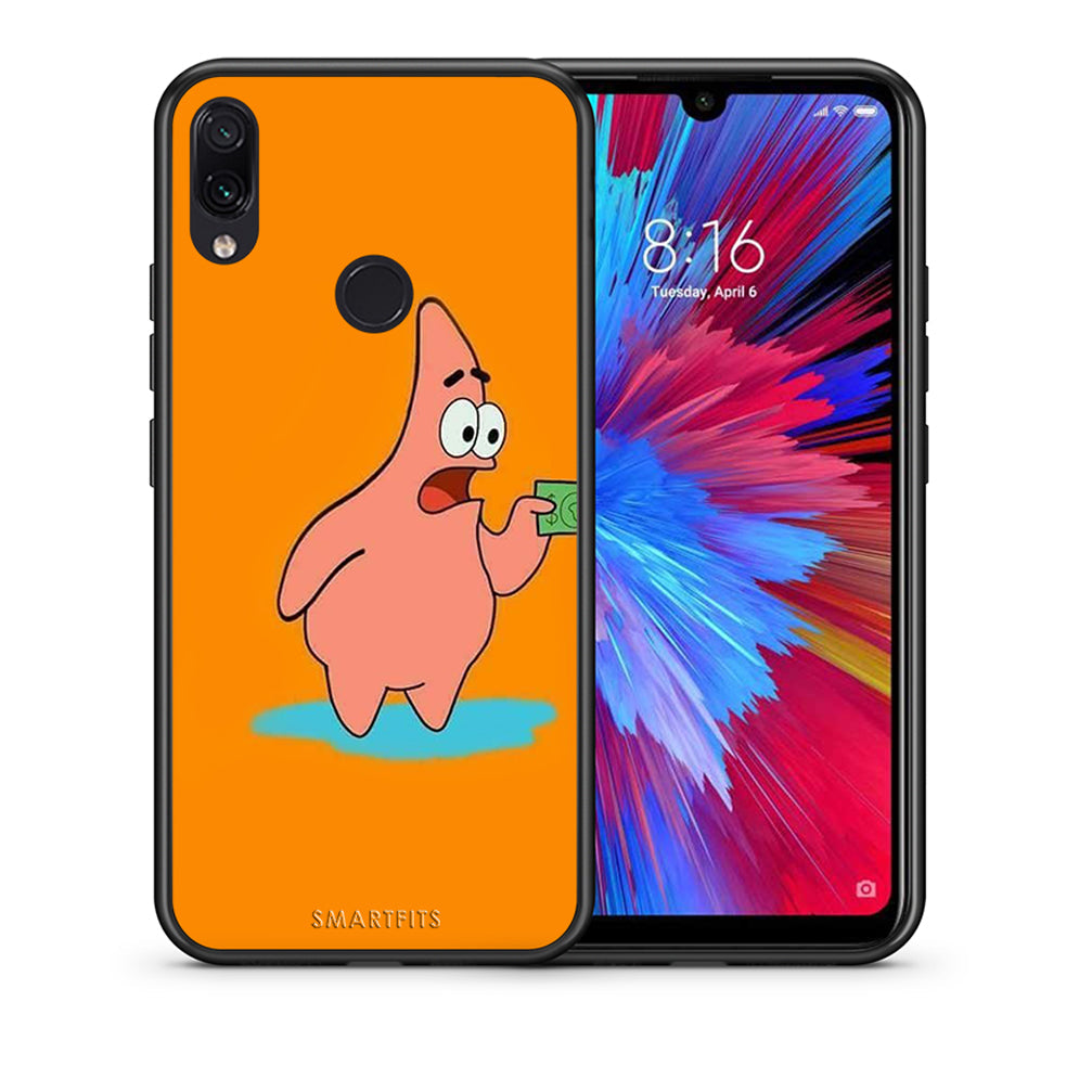 Θήκη Αγίου Βαλεντίνου Xiaomi Redmi Note 7 No Money 1 από τη Smartfits με σχέδιο στο πίσω μέρος και μαύρο περίβλημα | Xiaomi Redmi Note 7 No Money 1 case with colorful back and black bezels