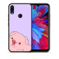 Thumbnail for Θήκη Αγίου Βαλεντίνου Xiaomi Redmi Note 7 Pig Love 2 από τη Smartfits με σχέδιο στο πίσω μέρος και μαύρο περίβλημα | Xiaomi Redmi Note 7 Pig Love 2 case with colorful back and black bezels