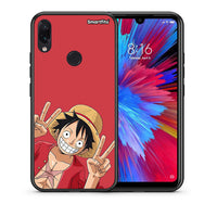 Thumbnail for Θήκη Xiaomi Redmi Note 7 Pirate Luffy από τη Smartfits με σχέδιο στο πίσω μέρος και μαύρο περίβλημα | Xiaomi Redmi Note 7 Pirate Luffy case with colorful back and black bezels