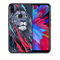 Thumbnail for Θήκη Xiaomi Redmi Note 7 Lion Designer PopArt από τη Smartfits με σχέδιο στο πίσω μέρος και μαύρο περίβλημα | Xiaomi Redmi Note 7 Lion Designer PopArt case with colorful back and black bezels