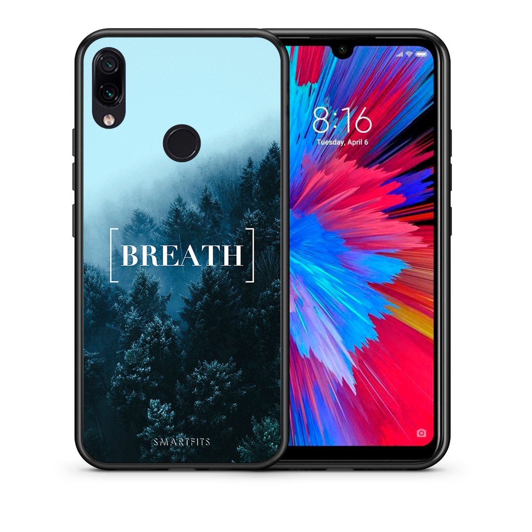 Θήκη Xiaomi Redmi Note 7 Breath Quote από τη Smartfits με σχέδιο στο πίσω μέρος και μαύρο περίβλημα | Xiaomi Redmi Note 7 Breath Quote case with colorful back and black bezels