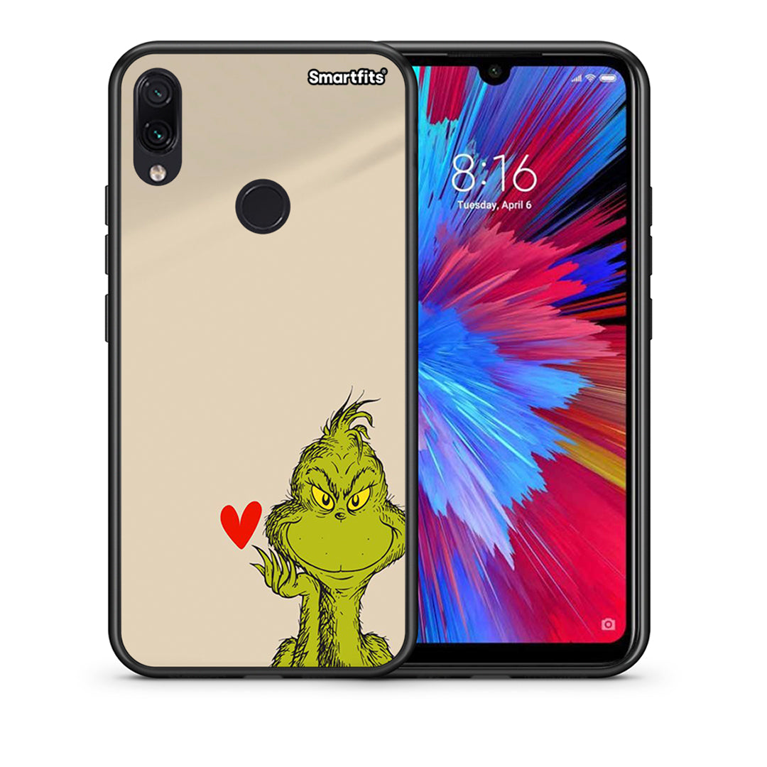 Θήκη Xiaomi Redmi Note 7 Xmas Grinch από τη Smartfits με σχέδιο στο πίσω μέρος και μαύρο περίβλημα | Xiaomi Redmi Note 7 Xmas Grinch case with colorful back and black bezels