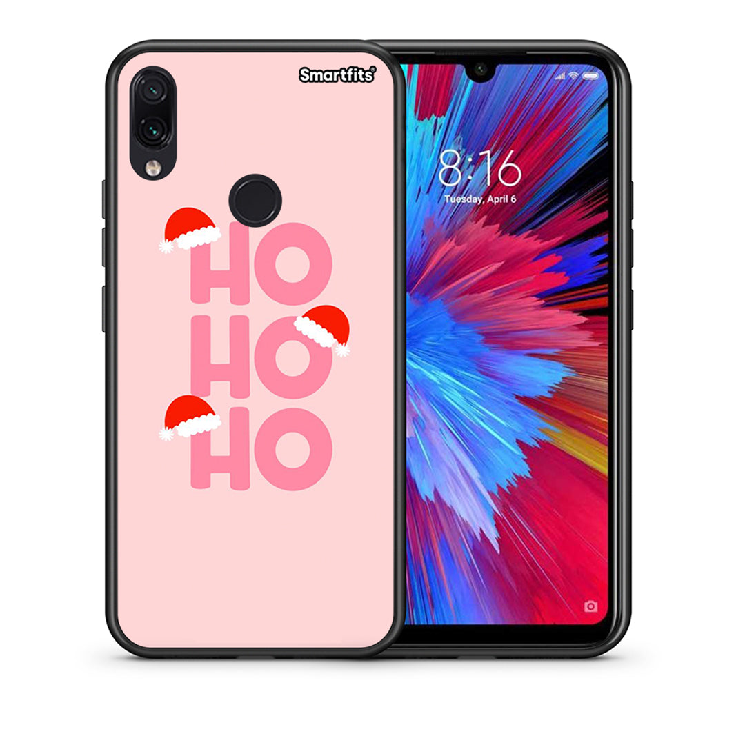 Θήκη Xiaomi Redmi Note 7 Xmas Ho Ho Ho από τη Smartfits με σχέδιο στο πίσω μέρος και μαύρο περίβλημα | Xiaomi Redmi Note 7 Xmas Ho Ho Ho case with colorful back and black bezels