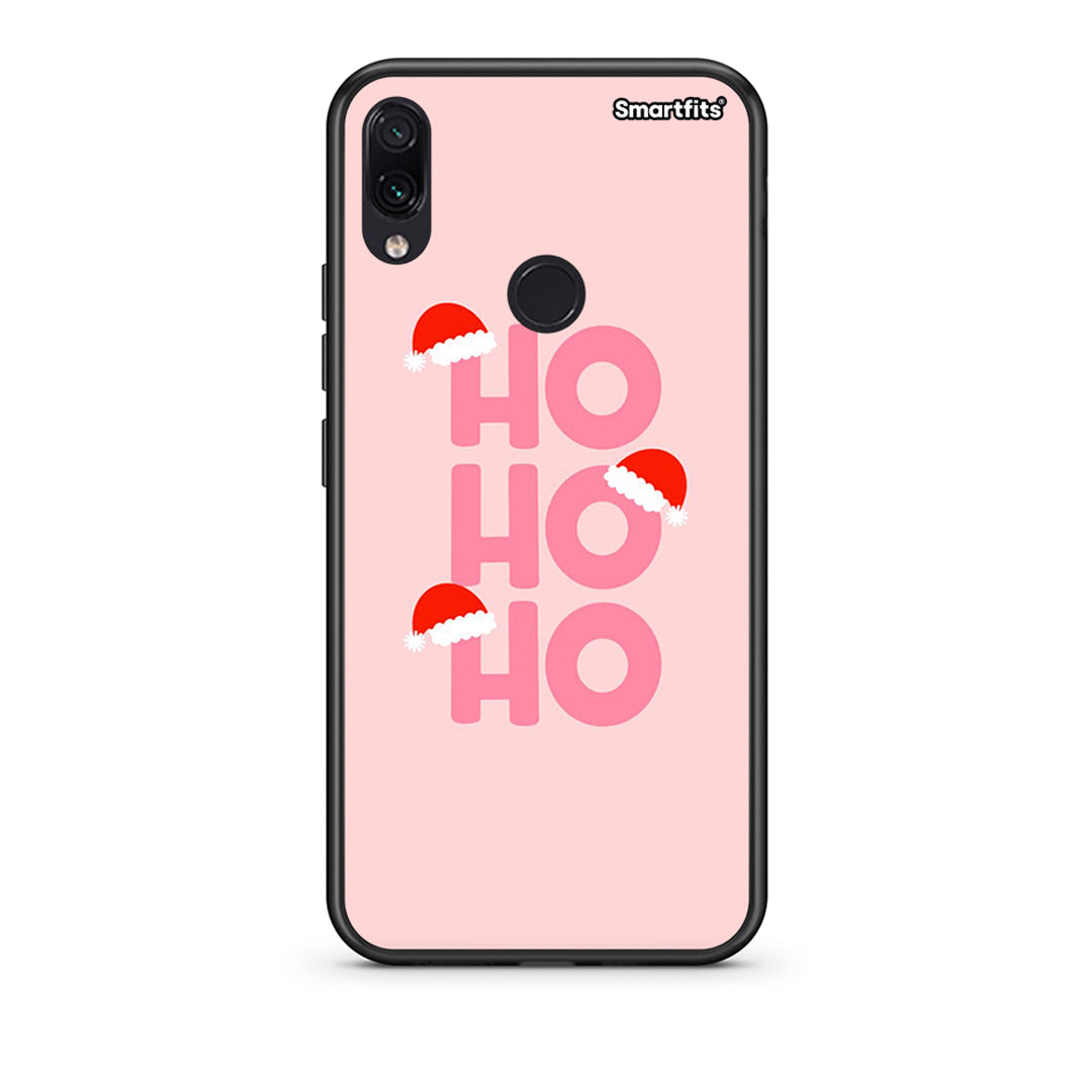 Xiaomi Redmi Note 7 Xmas Ho Ho Ho θήκη από τη Smartfits με σχέδιο στο πίσω μέρος και μαύρο περίβλημα | Smartphone case with colorful back and black bezels by Smartfits