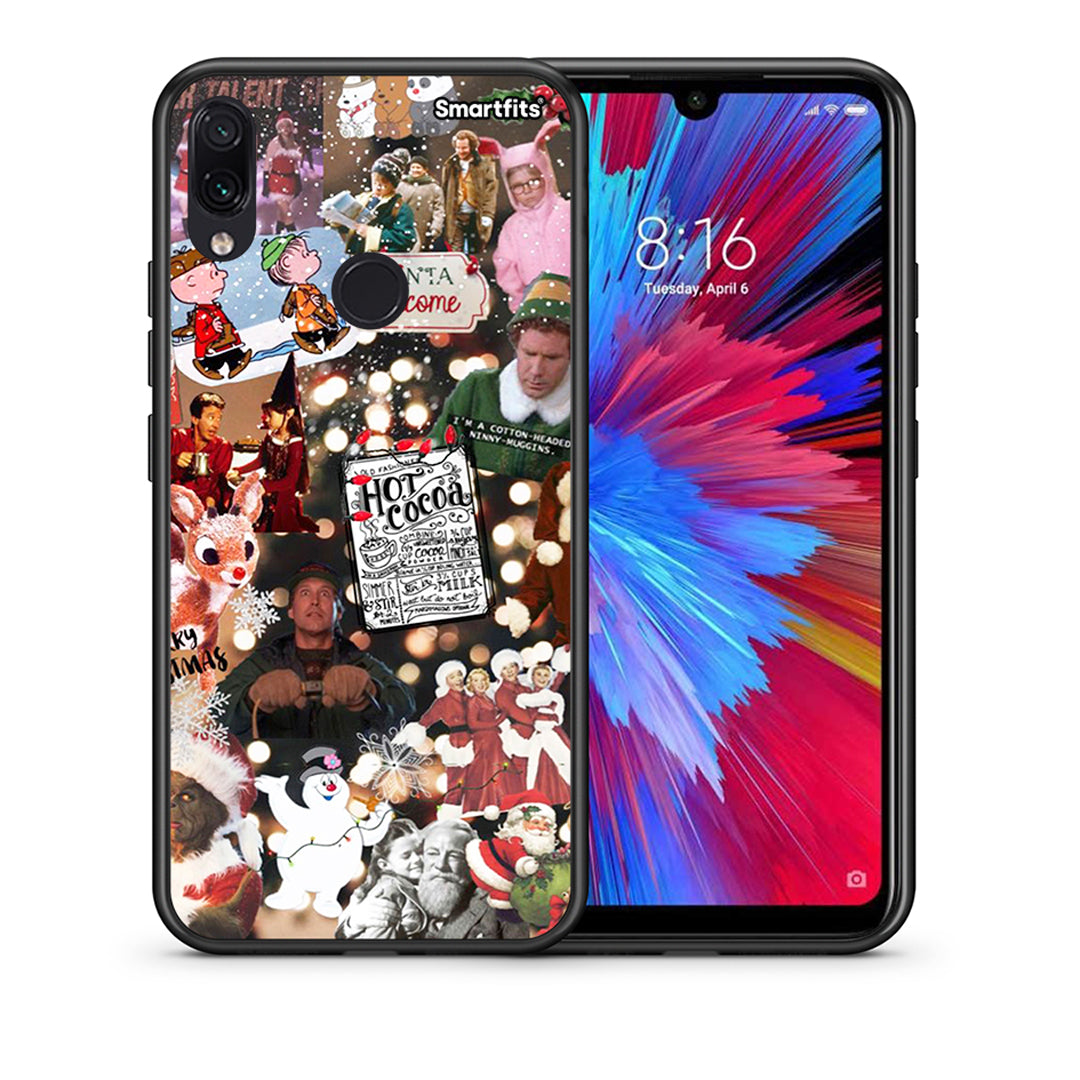 Θήκη Xiaomi Redmi Note 7 Xmas Movies από τη Smartfits με σχέδιο στο πίσω μέρος και μαύρο περίβλημα | Xiaomi Redmi Note 7 Xmas Movies case with colorful back and black bezels