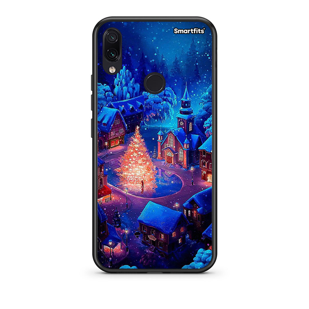 Xiaomi Redmi Note 7 Xmas Village θήκη από τη Smartfits με σχέδιο στο πίσω μέρος και μαύρο περίβλημα | Smartphone case with colorful back and black bezels by Smartfits