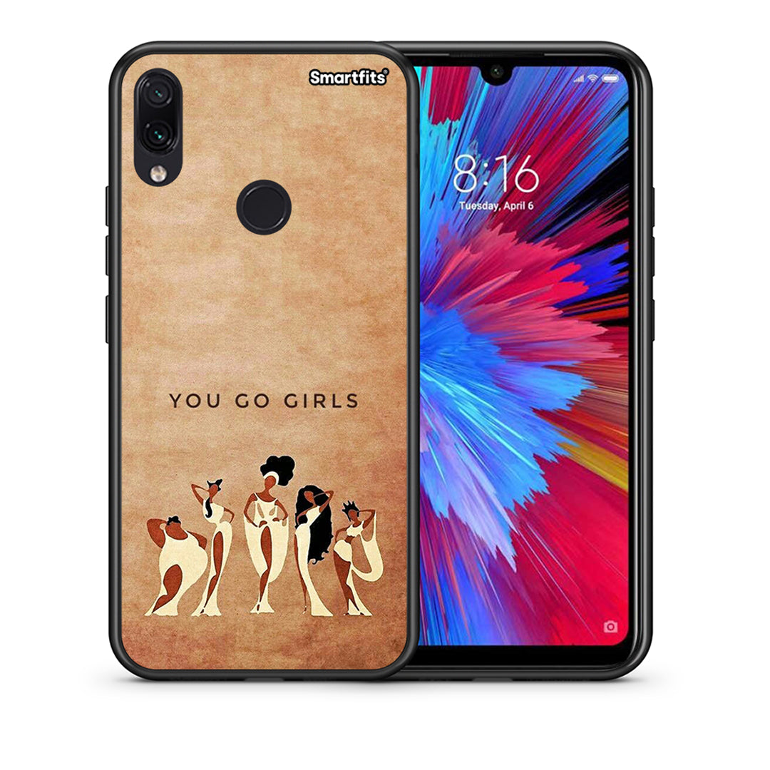 Θήκη Xiaomi Redmi Note 7 You Go Girl από τη Smartfits με σχέδιο στο πίσω μέρος και μαύρο περίβλημα | Xiaomi Redmi Note 7 You Go Girl case with colorful back and black bezels