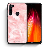 Thumbnail for Θήκη Xiaomi Redmi Note 8 Pink Feather Boho από τη Smartfits με σχέδιο στο πίσω μέρος και μαύρο περίβλημα | Xiaomi Redmi Note 8 Pink Feather Boho case with colorful back and black bezels