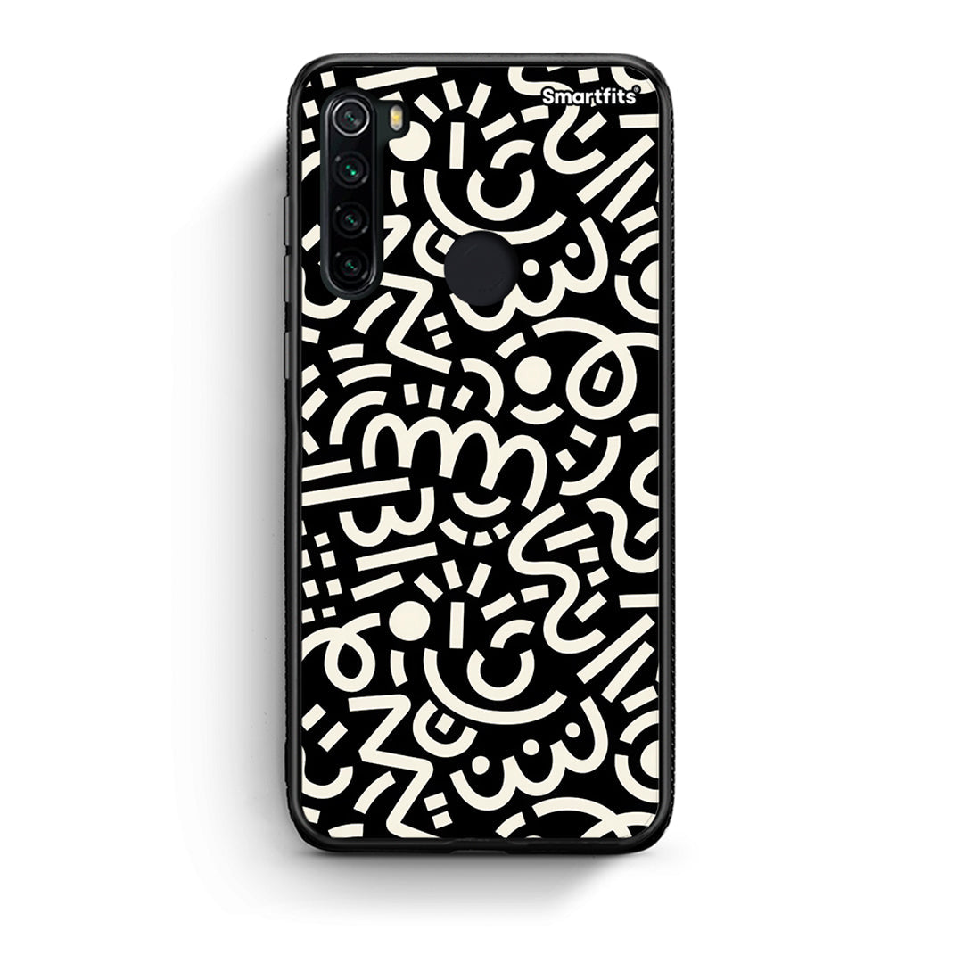 Xiaomi Redmi Note 8 Doodle Art Θήκη από τη Smartfits με σχέδιο στο πίσω μέρος και μαύρο περίβλημα | Smartphone case with colorful back and black bezels by Smartfits