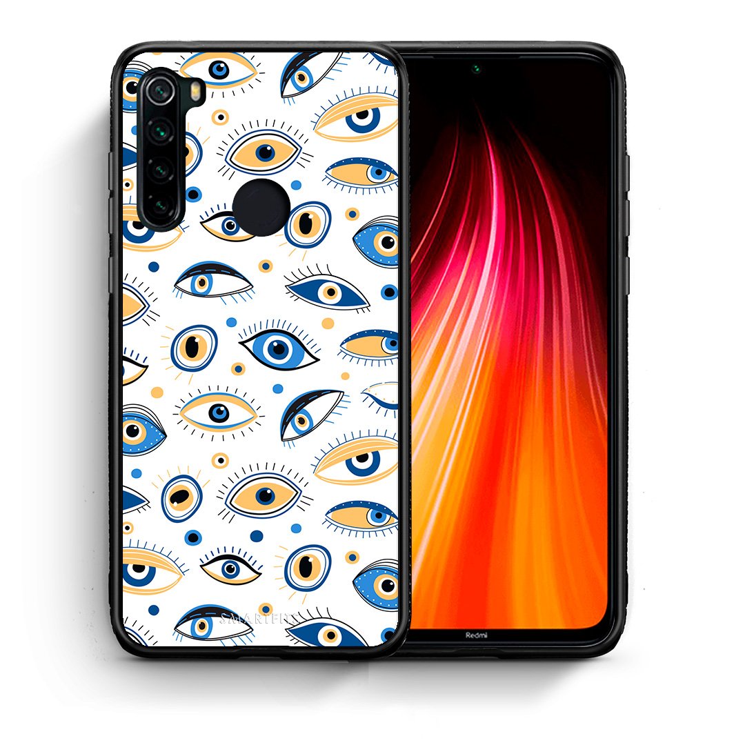 Θήκη Xiaomi Redmi Note 8 Ftou Ftou από τη Smartfits με σχέδιο στο πίσω μέρος και μαύρο περίβλημα | Xiaomi Redmi Note 8 Ftou Ftou case with colorful back and black bezels