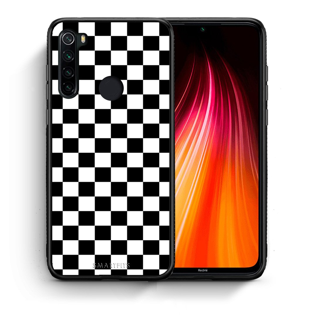 Θήκη Xiaomi Redmi Note 8 Squares Geometric από τη Smartfits με σχέδιο στο πίσω μέρος και μαύρο περίβλημα | Xiaomi Redmi Note 8 Squares Geometric case with colorful back and black bezels