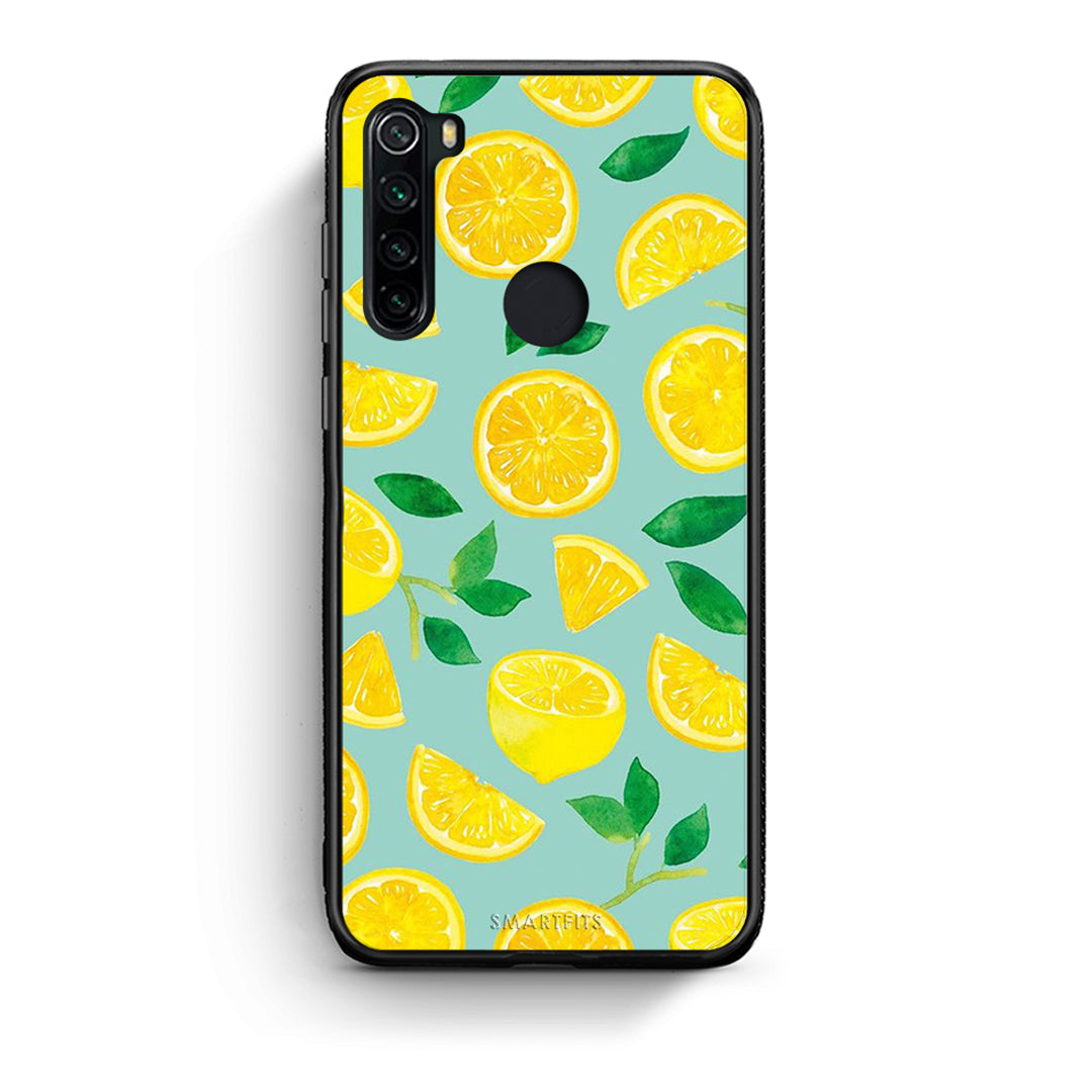 Xiaomi Redmi Note 8 Lemons θήκη από τη Smartfits με σχέδιο στο πίσω μέρος και μαύρο περίβλημα | Smartphone case with colorful back and black bezels by Smartfits