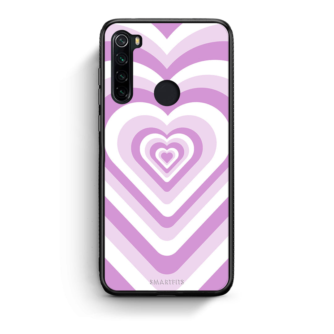 Xiaomi Redmi Note 8 Lilac Hearts θήκη από τη Smartfits με σχέδιο στο πίσω μέρος και μαύρο περίβλημα | Smartphone case with colorful back and black bezels by Smartfits