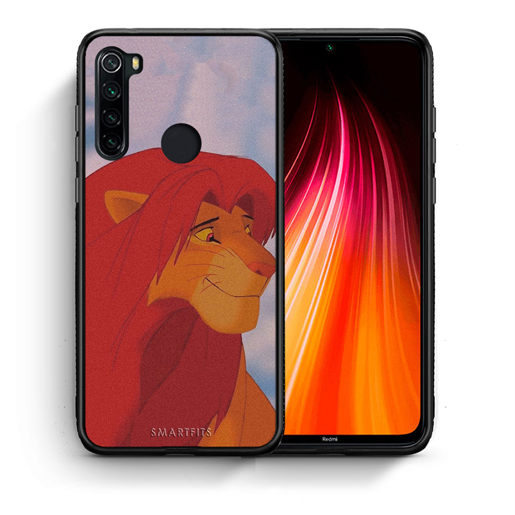 Θήκη Αγίου Βαλεντίνου Xiaomi Redmi Note 8 Lion Love 1 από τη Smartfits με σχέδιο στο πίσω μέρος και μαύρο περίβλημα | Xiaomi Redmi Note 8 Lion Love 1 case with colorful back and black bezels