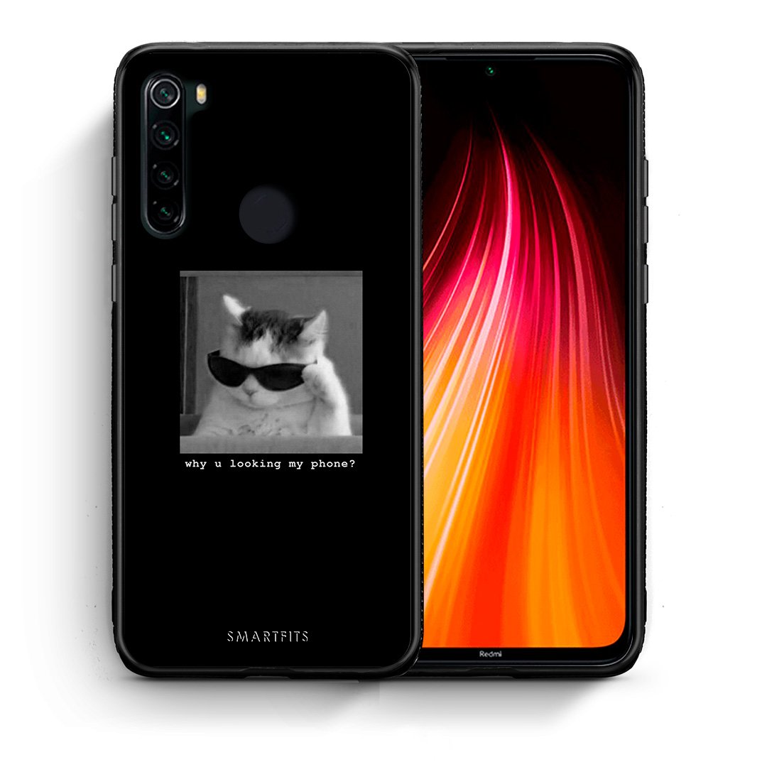 Θήκη Xiaomi Redmi Note 8 Meme Cat από τη Smartfits με σχέδιο στο πίσω μέρος και μαύρο περίβλημα | Xiaomi Redmi Note 8 Meme Cat case with colorful back and black bezels