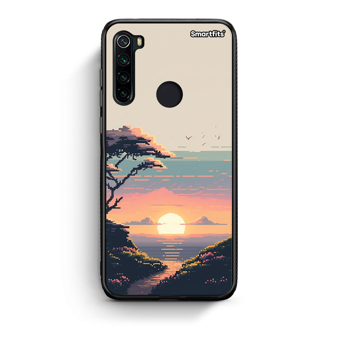 Xiaomi Redmi Note 8 Pixel Sunset Θήκη από τη Smartfits με σχέδιο στο πίσω μέρος και μαύρο περίβλημα | Smartphone case with colorful back and black bezels by Smartfits