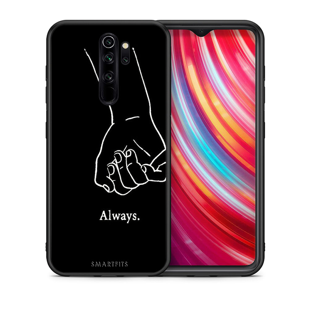 Θήκη Αγίου Βαλεντίνου Xiaomi Redmi Note 8 Pro Always & Forever 1 από τη Smartfits με σχέδιο στο πίσω μέρος και μαύρο περίβλημα | Xiaomi Redmi Note 8 Pro Always & Forever 1 case with colorful back and black bezels