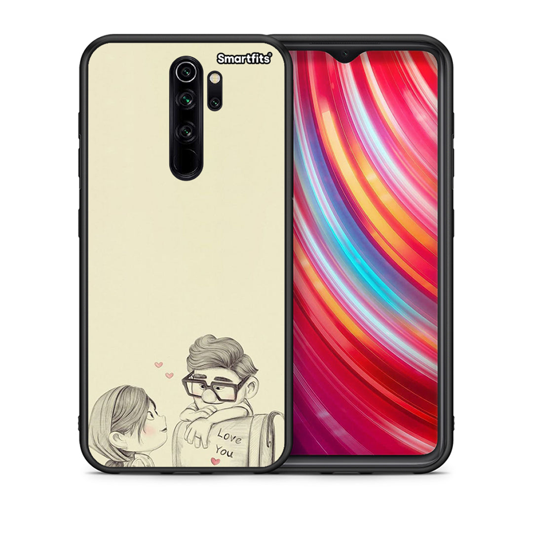 Θήκη Xiaomi Redmi Note 8 Pro Carl And Ellie από τη Smartfits με σχέδιο στο πίσω μέρος και μαύρο περίβλημα | Xiaomi Redmi Note 8 Pro Carl And Ellie case with colorful back and black bezels