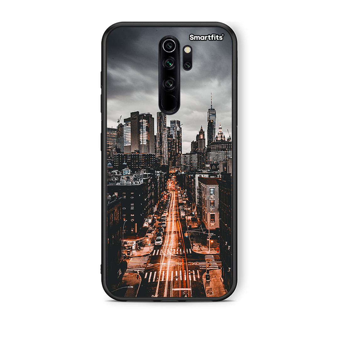 Xiaomi Redmi Note 8 Pro City Lights θήκη από τη Smartfits με σχέδιο στο πίσω μέρος και μαύρο περίβλημα | Smartphone case with colorful back and black bezels by Smartfits