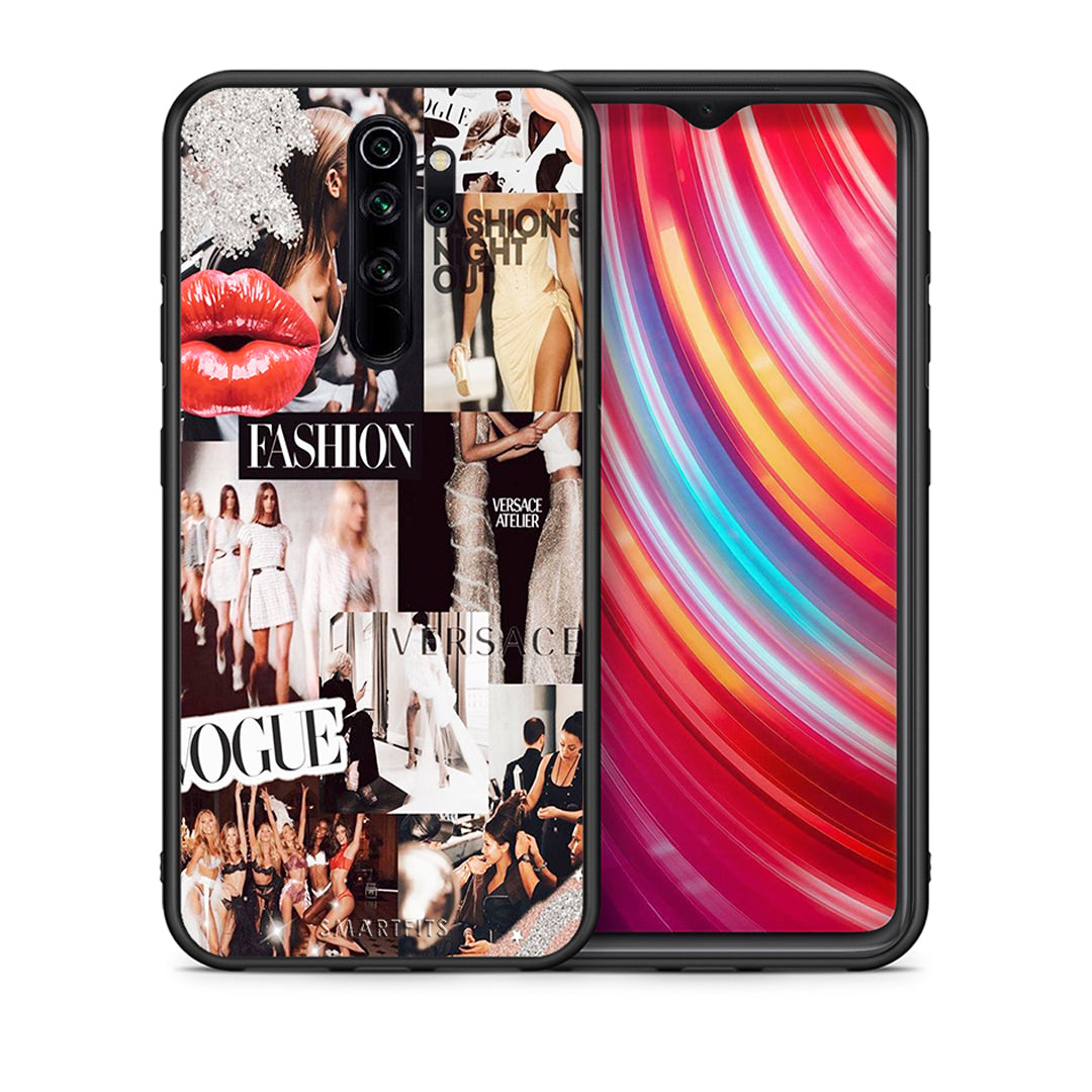 Θήκη Αγίου Βαλεντίνου Xiaomi Redmi Note 8 Pro Collage Fashion από τη Smartfits με σχέδιο στο πίσω μέρος και μαύρο περίβλημα | Xiaomi Redmi Note 8 Pro Collage Fashion case with colorful back and black bezels