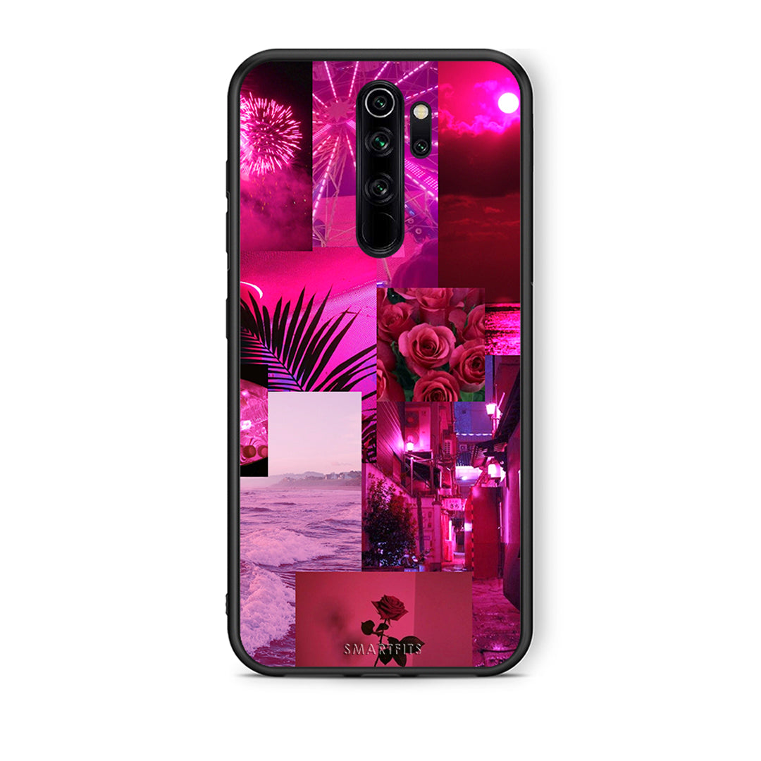 Xiaomi Redmi Note 8 Pro Collage Red Roses Θήκη Αγίου Βαλεντίνου από τη Smartfits με σχέδιο στο πίσω μέρος και μαύρο περίβλημα | Smartphone case with colorful back and black bezels by Smartfits