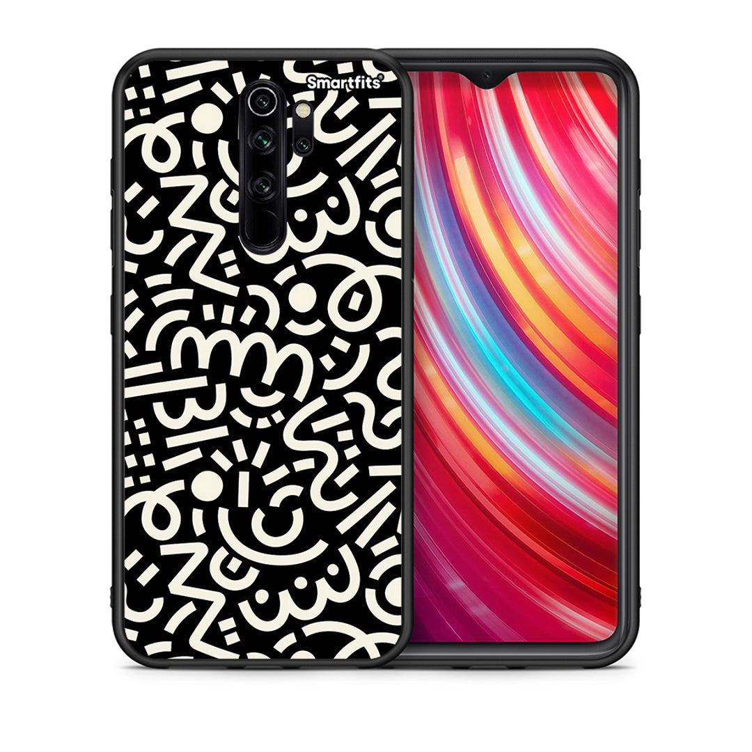 Θήκη Xiaomi Redmi Note 8 Pro Doodle Art από τη Smartfits με σχέδιο στο πίσω μέρος και μαύρο περίβλημα | Xiaomi Redmi Note 8 Pro Doodle Art case with colorful back and black bezels