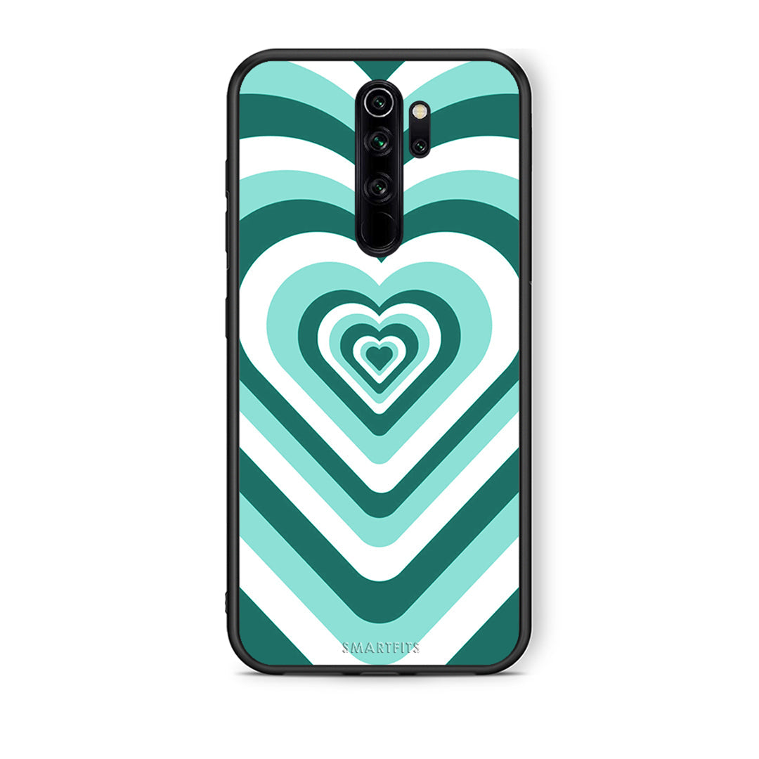 Xiaomi Redmi Note 8 Pro Green Hearts θήκη από τη Smartfits με σχέδιο στο πίσω μέρος και μαύρο περίβλημα | Smartphone case with colorful back and black bezels by Smartfits