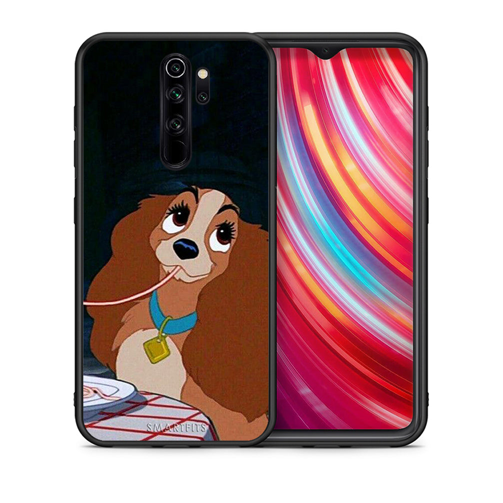 Θήκη Αγίου Βαλεντίνου Xiaomi Redmi Note 8 Pro Lady And Tramp 2 από τη Smartfits με σχέδιο στο πίσω μέρος και μαύρο περίβλημα | Xiaomi Redmi Note 8 Pro Lady And Tramp 2 case with colorful back and black bezels