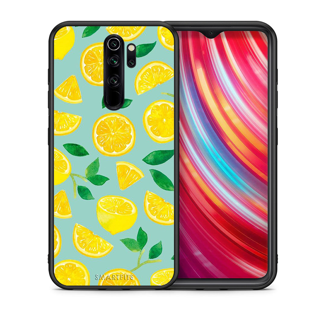 Θήκη Xiaomi Redmi Note 8 Pro Lemons από τη Smartfits με σχέδιο στο πίσω μέρος και μαύρο περίβλημα | Xiaomi Redmi Note 8 Pro Lemons case with colorful back and black bezels