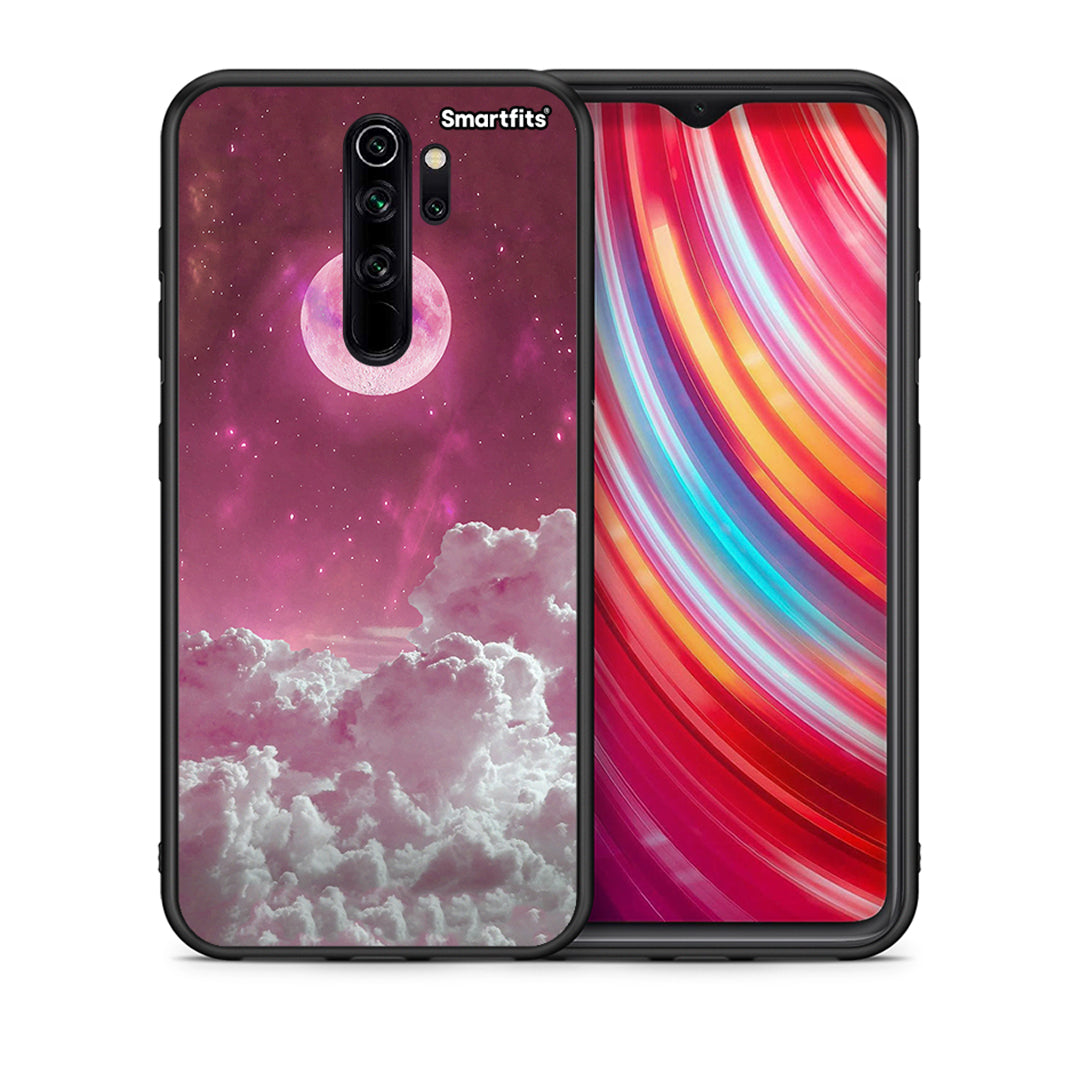 Θήκη Xiaomi Redmi Note 8 Pro Pink Moon από τη Smartfits με σχέδιο στο πίσω μέρος και μαύρο περίβλημα | Xiaomi Redmi Note 8 Pro Pink Moon case with colorful back and black bezels