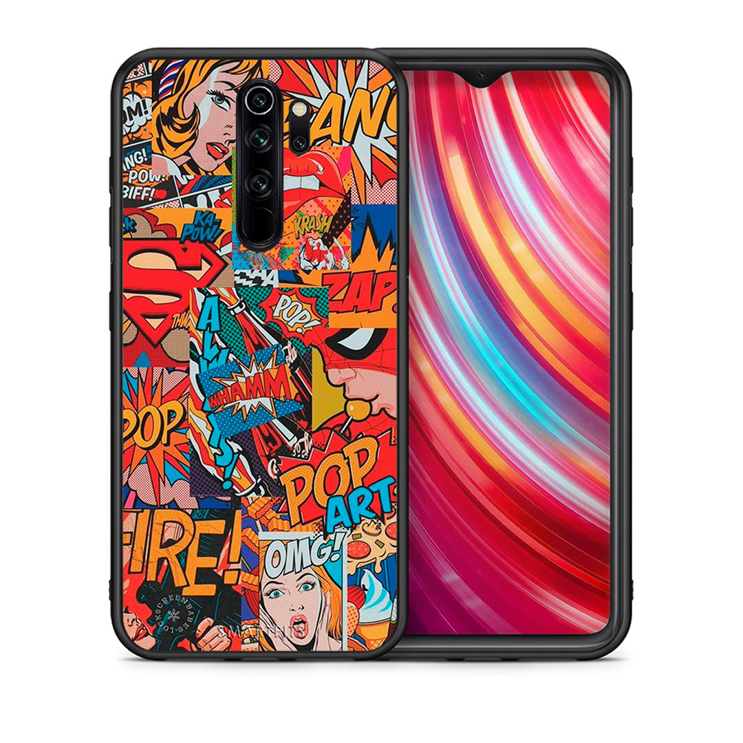 Θήκη Xiaomi Redmi Note 8 Pro PopArt OMG από τη Smartfits με σχέδιο στο πίσω μέρος και μαύρο περίβλημα | Xiaomi Redmi Note 8 Pro PopArt OMG case with colorful back and black bezels