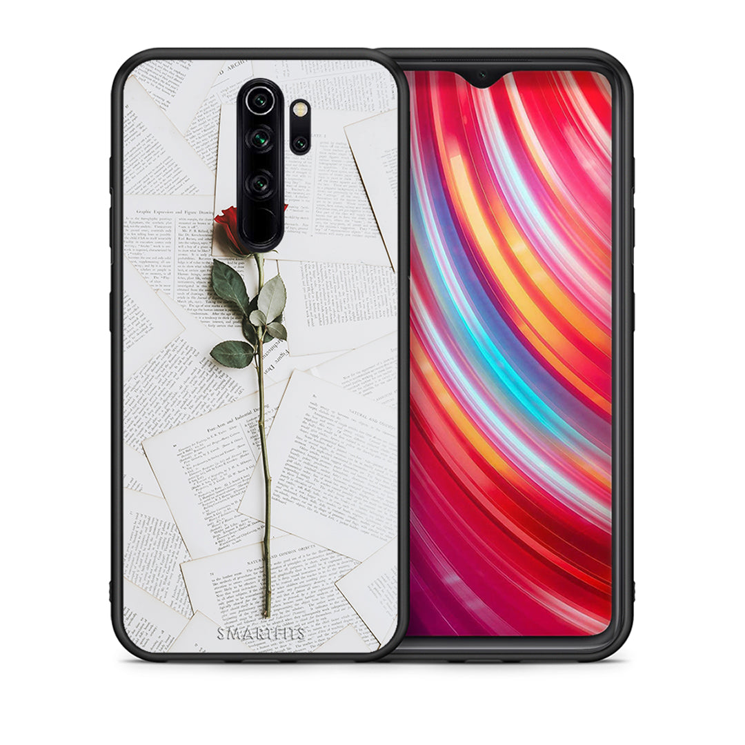 Θήκη Xiaomi Redmi Note 8 Pro Red Rose από τη Smartfits με σχέδιο στο πίσω μέρος και μαύρο περίβλημα | Xiaomi Redmi Note 8 Pro Red Rose case with colorful back and black bezels