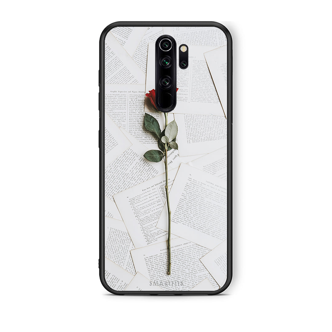 Xiaomi Redmi Note 8 Pro Red Rose θήκη από τη Smartfits με σχέδιο στο πίσω μέρος και μαύρο περίβλημα | Smartphone case with colorful back and black bezels by Smartfits